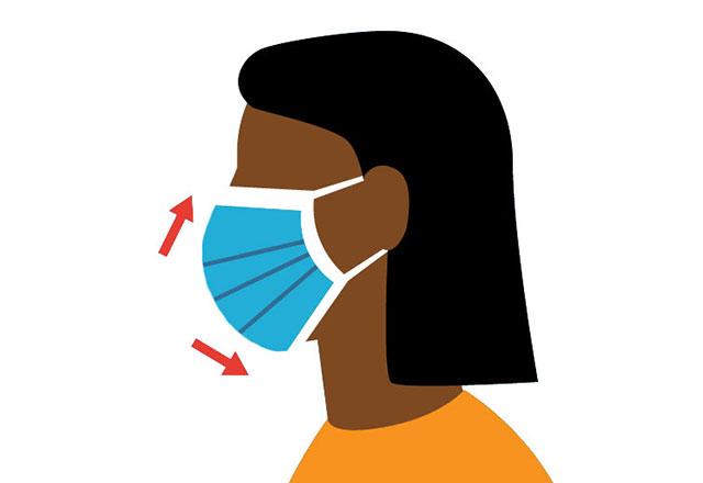 Graphic of a woman with a mask