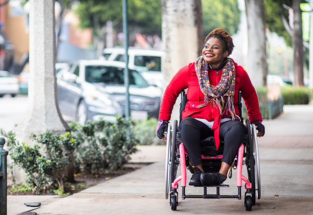 young woman in a wheelchair