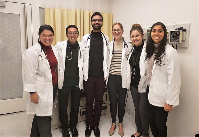 Medical students in a clinic.