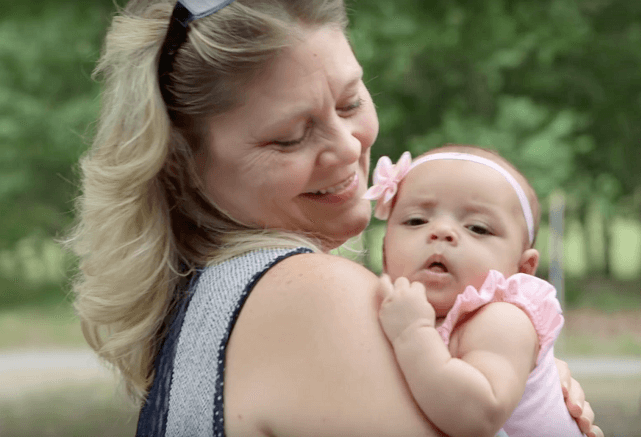 Mother holding baby