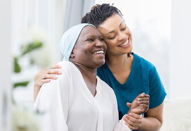 female patient with nurse