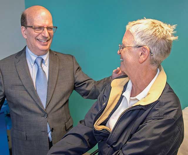 Jeanie smiling with Dr. Kleinberg