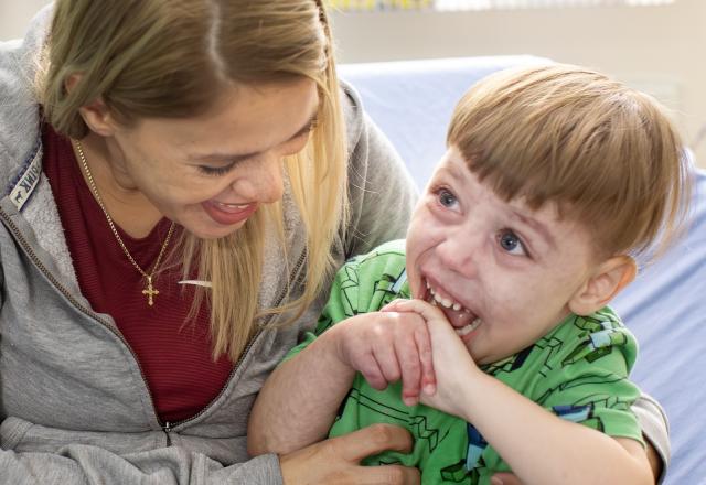 Knight and his mom Victoria at Johns Hopkins All Children's Hospital