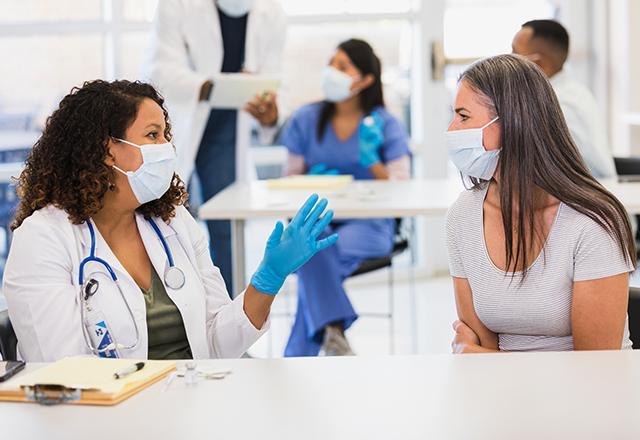 doctor and patient in community center