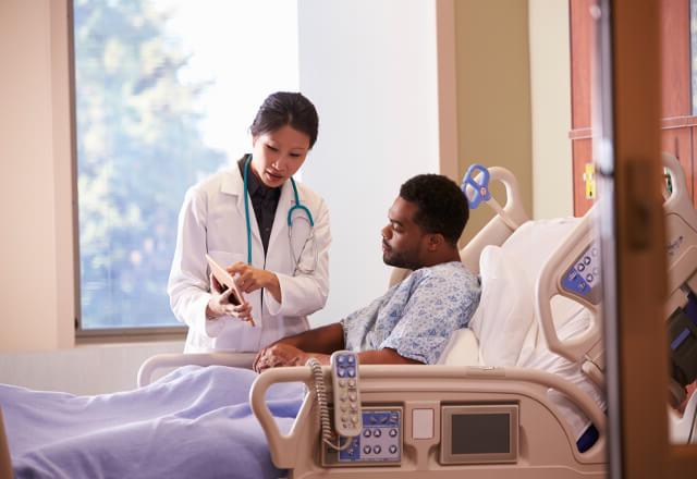 patient in hospital bed